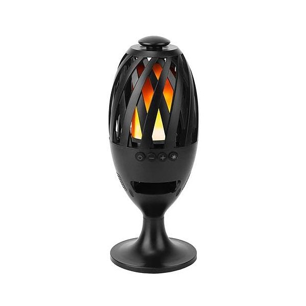 LED Flame Speakers Torch Wireless Speaker Waterproof Stereo Bass Speaker Outdoor Light-Up Speaker Atmosphere LED Flickers Night Light Patio Stake Ligh