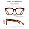 FEISEDY Retro Square Thick Big Frame Blue Light Blocking Reading Glasses Anti Glare Digital Eyestrain Reader B2523 Leopard 1.25x
