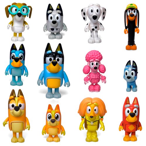 Toysvill 12PCS Inspired by Bluey Dogs Figures Toys Playset, Wolves-Action Figures Family and Friends Set