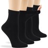 7BIGSTARS KINGDOM Women's Viscose From Bamboo Diabetic Ankle Socks, Non-Binding Loose Fit - 4 Pack Medium - Solid Lightweght - Sock Size 9-11 Shoe Size 5-9 M Black