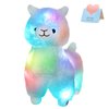 BSTAOFY 13.5'' Light up Alpaca Stuffed Animals LED White Llama Soft Plush Toy with Colorful Night Lights Glow Bedtime Pal Gift for Toddler Kids on Birthday Holiday Valentines Day