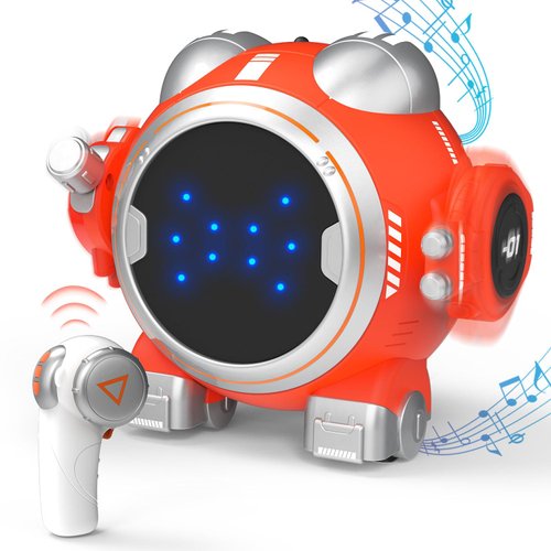 Elovien Robot Toys for Kids 3-5 5-7, Remote Control Robot for Boys 4-7, RC Robot with Touch Sensor, LED Light, Flexible Arms, Auto-Demo, Dance & Music (Blue)