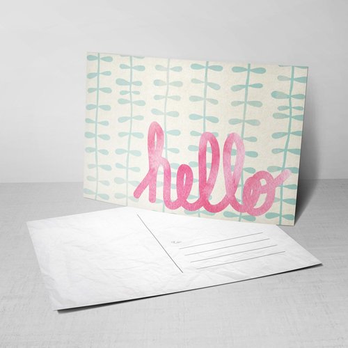 5 Hello Watercolor! Postcards - All-Occasion Greeting Cards with Hand-Lettered Watercolor Design