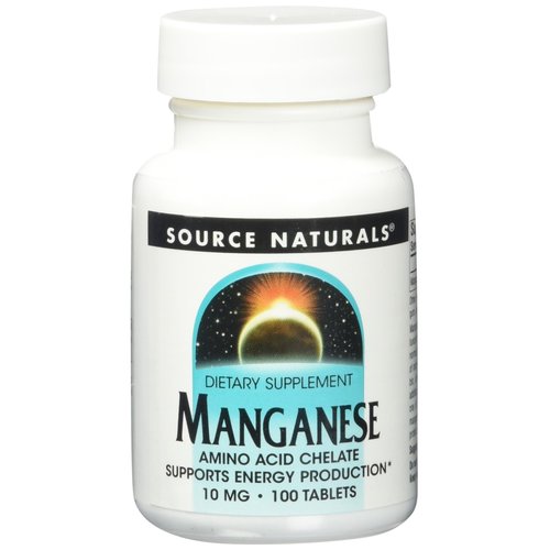 Source Naturals Manganese 10 mg Amino Acid Chelate,100 Tablets (Pack of 2)