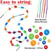 Shappy 324 Pcs Lacing Beads for Toddler 1-6 Years for School Classroom Wooden Beads Threading Toys Toddler String Beads Montessori Kids Lacing Toys Preschool Toddler Fine Motor Skills Toy