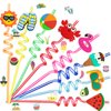 74Pcs Drinking Straws ＆ Stickers Set for Kids,Summer Pool Beach Party Favors,Beach Theme Party Decorations Supplies Hawaiian Birthday Goodie Bag Stuffers