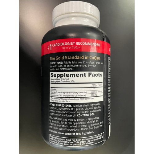 Qunol CoQ10 100mg Softgels Ultra 3X Better Absorption Coenzyme Q10 Supplements - Antioxidant Supplement for Vascular and Heart Health & Energy Production - 6 Month Supply - 180 Count