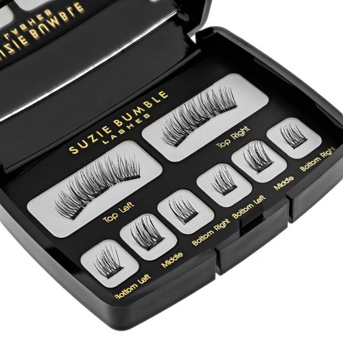 Suzie Bumble Magnetic Eyelashes Natural Look; Reusable Magnetic Lashes Eyelash Extension Kit - Pestañas Postizas Magneticas - Comes with Beautiful Mirror Travel Case
