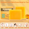 Umpeimvon 2 Pack Turmeric Soap Bar for Face 60 Pads Turmeric Exfoliating Pads, Turmeric Face Soap Vitamin B5 Lemon Turmeric Pads for Face and Body, Cleanse and Moisturize Acne and Scars