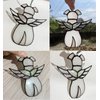 ZUAJITER Stained Glass Window Hanging Angel Dog Memorial Gifts for Loss of Dog Sympathy Gift Suncatcher, Passing Away Remembrance Memory Ornaments for Dog Lovers, Pet Bereavement Rainbow Wings