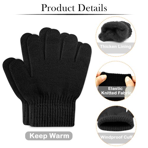 ONESING 6 Pair Baby Gloves Toddler Gloves Toddler Winter Gloves Kids Gloves Winter Stretchy Knit Gloves for Kids Boys Girls