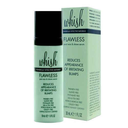 Whish Flawless Post Wax & Shave Serum - Ingrown Hair Treatment for Men and Women - Calming Aftershave Oil for Razor, Wax, & Laser Bumps - With Aloe & Salicylic Acid - Paraben & Sulfate Free - 1 oz