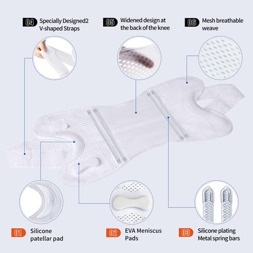 Galvaran Professional Knee Brace for Women & Men Breathable Knee Support with Side Stabilizers, Adjustable knee brace for Meniscus Tear, ACL, MCL Arthritis Knee Pain Relief,Injury Recovery