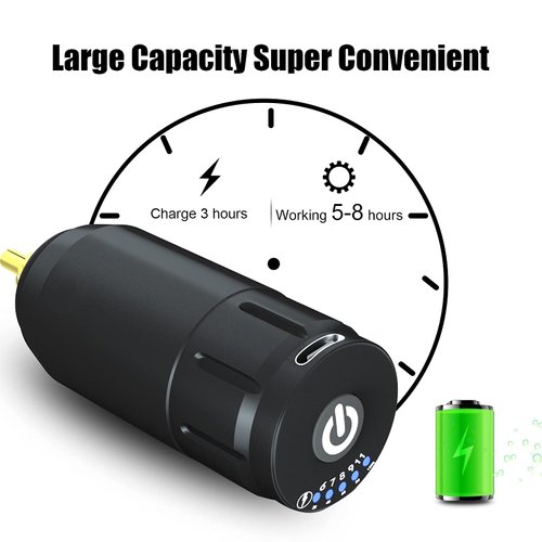 Tattoo Battery Power Supply RCA Spare Portable Rechargeable Cordless Motor for Tattoo Pen Rotary Tattoo Machine Permanent Makeup Equipment (RCA Black)