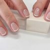YoYoee Short Oval False Nails French Press on Nails Cute Acrylic Nude Fake Nails for Women and Girls 24PCS