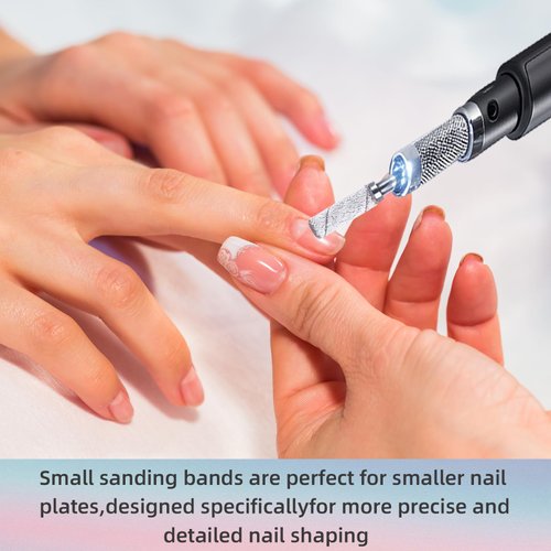 100 Pcs (240 Grit White) Small Sanding Bands Nail Drill Bit,Nail Drill Bits,Extreme Fine Grit Mini Sanding Band,Nail Bits,Upgrade 3.1mm Mandrel Bits,Professional Nail Drill Bit for Acrylic Nails