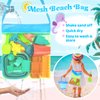 RACPNEL Collapsible Beach Toys for Kids Toddlers, Sand Bucket and Shovels Set with Mesh Bag, Sand Castle Toys for Beach, Travel Sand Toys, Sandbox Toys for Toddlers Kids Age 3-10