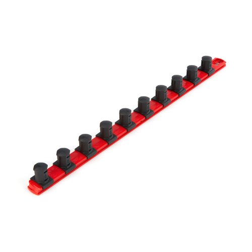 TEKTON 3/4 Inch Drive x 18 Inch Socket Rail, 10 Clips (Red) | OSR33110