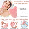 ZS ZESHIN Jade Roller & GuaSha Set-Facial Beauty Roller Skin Care Tools, Rose Quartz Massager for Face, Eyes, Neck, Body to Relieve Wrinkles,Fine Line and Eyepuffiness