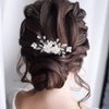 YBSHIN Flower Bride Wedding Hair Comb Silver Rhinestone Hair Pieces Leaf Bridal Hair Accessories for Women and Girls (Style 5)