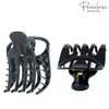 Parcelona French Curvy Oval Paw Black 3” Cellulose Acetate Side Slide In Scoop Jaw Hair Claw Clip Clutcher for Women and Girls (Black)