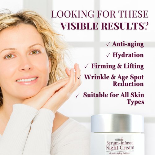 SootheAnew Anti-Aging Face Cream Serum, 8% Matrixyl 3000 Serum Cream, Multi Peptide Serum Cream, Deep Wrinkle Repair Serum, for Mature and Dry Skin, Serum Infused Night Cream 1.7 Fl Oz