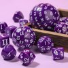 15 Pieces Complete Polyhedral Dice Set D3-D100 Spherical RPG Dice Set in Opaque Black, 100 Sides Dice Set for Role Playing Table Games Party Supplies (Purple and White)