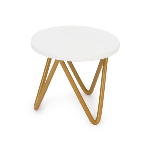 1 12 Scale Dollhouse Furniture Mini Circle Coffee Table Miniature Decor for Living Room Bedroom Family Room Kitchen Balcony Fairy Garden Project Decoration (Golden Stand)