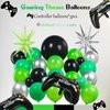 Video game Balloon garland kit 135pcs Green and Black Silver Controller balloon arch Gamer night Decorations For boy birthday gaming on party supplies
