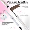 VEECCI Eyebrow Pencil, 3-in-1 Brow Mascara, Tint & Brush, Long-Lasting, Smudge-Proof, Matte Finish, Microblading Gel Pen (02Brown)