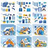 HOWAF 24 Set Hanukkah Crafts Stickers Make Your Own Chanukah Craft Kit DIY Hanukkah Gingerbread House Scene with Stickers for Chanukah Activities Party Decoration Arts Crafts