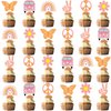 48Pcs Hippie Party Cupcake Toppers for Two Groovy Birthday Party Decorations Boho Rainbow Party Supplies