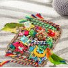 Bird Toys Bird Foraging Toys for Parakeets Cockatiel Conures Lovebirds Bird Foraging Shredding Seagrass Wall with Various Toys for Birds