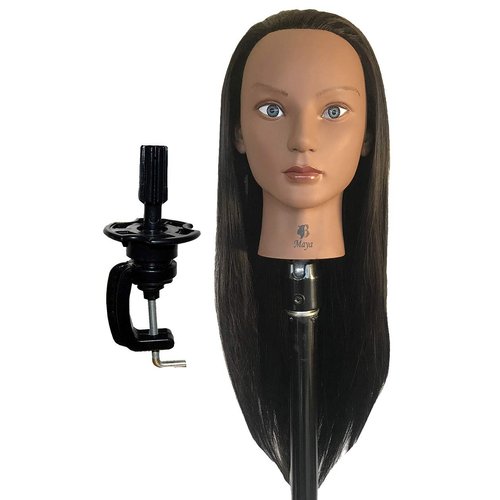 HairZtar 30" Synthetic Fiber Mannequin Head Ethnic (Long and Thick) Hairdresser Training Head Manikin Cosmetology Head (MAYA+C)