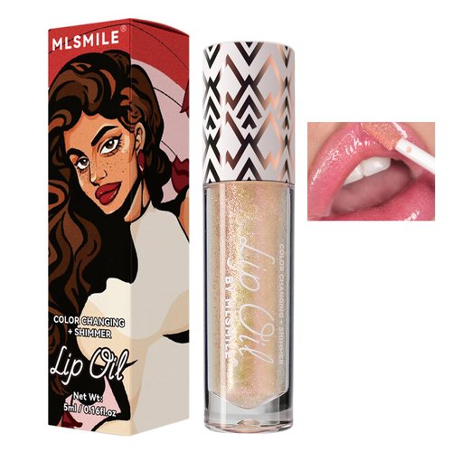 AKARY Color Changing Moisturizing Lip Glow Oil Plumping Shimming Glow Lipstick, Hydrating Lip Gloss Tinted Lip Balm Lip Care, Long Lasting Plumper Moisturizer Lip Oil Makeup Gift for Women, 01