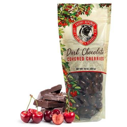Cherry Republic Chocolate Cherries - Authentic & Fresh Chocolate Covered Cherries Straight from Michigan - Dark Chocolate, 16 Ounces