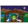 AES X'Mas Thanksgiving Custom Nativity Scene Christmas Holiday Wall Flag House Decor Banner 3'x5' Ft Polyester Grommets Indoor/Outdoor