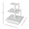 3-Tier Cupcake Stand - Square Display Stand for Birthday, Tea Party, Wedding, or Baby Showers - Dessert Table Display Set by Chef Buddy (White)