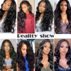 BASEMMAHER 26 Inch Body Wave Lace Front Wigs Pre-Plucked Glueless Wigs Wave Lace Front Wigs Natural Black Synthetic Artificial Fiber Human Hair Lace Frontal Wigs for Women