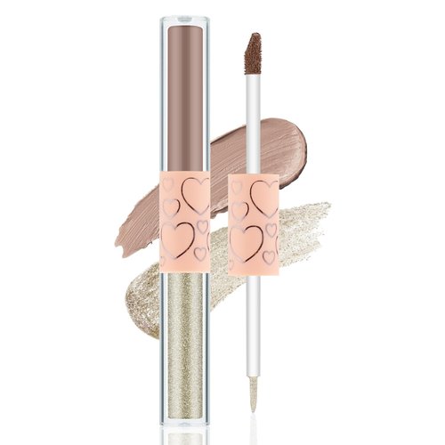 Apooliy 2 In 1 Eyeshadow Stick,Matte Glitter Eye Shadow Pen,Dual-Ended Liquid Eyeshadow Pen,Long Wear,Blue,Highlighter Pen