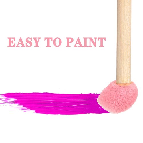 WHQXFDZ 40 Pieces 0.5 inch Round Sponge Foam Brush Set Paint Sponge Brush Wooden Handle Foam Brush Sponge Painting Tools for Painting Crafts(0.5inch)