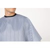 Betty Dain Seersucker Classic Barber Cutting/Styling Cape, Classic Seersucker Stripe, Soft, Machine Washable Nylon Fabric, Repels Hair, Snap Closure at Neck, Black/White Stripe, 45 x 54 inches