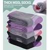 Yebing Merino Wool Hiking Socks for Womens Thermal Warm Winter Boot Crew Cushion Cozy Thick Work Gift Socks 5 Pairs Mixed Color A