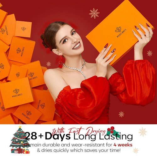 modelones Red Gel Nail Polish Set - 6 Colors Ruby Sparks Collection Popular Glitter Gel Polish Cat Eye Magnetic Gel Burgundy Red Sparkle Bloody Christmas Nail Gel Polish Kit Art DIY Salon Gift