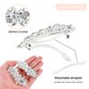 WHAVEL Rhinestone Crystal French Barrette Clips - Vintage Bridal Wedding Hair Pins and Accessories for Women, Bride, Bridesmaid (Silver)