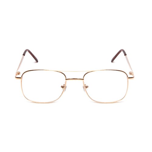 Calabria 8151 Mens 50mm Metal Aviator Reading Glasses Gold Full Lens Power +1.75