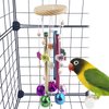 FlidRunest Bird Chewing Toys, Conure Wind Chimes Chewing Toy with Colorful Stick, Bird Parrot Cage Hanging Bells Toys for Conure, Budgie, Parakeet, Caique, Cockatiel, Lovebird, Finch