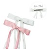 Hair Clips for Women Tassel Ribbon Bowknot With Long Tail, Clip Girl, Solid Accessories Barrettes Claw Bow (White,Pink)