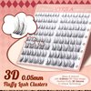 VYRILA Lash Clusters 0.05mm PBT Fiber Eyelash Clusters, 0.1mm Superfine Invisiband D Curl Diy Lash Extension, 80pcs 8-16mm Individual Lashes Clusters Like Eyelash Extensions (Divine-D-8-16Mix)