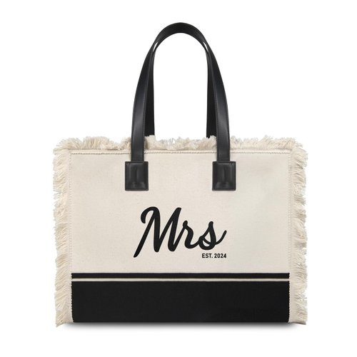 TOPDesign Mrs 2024 Bride Canvas Tote Bag, Bride Gifts Bridal Shower, Bachelorette Party, Engagement Wedding Gifts, Miss to Mrs, Bride to Be, Future Mrs Gifts